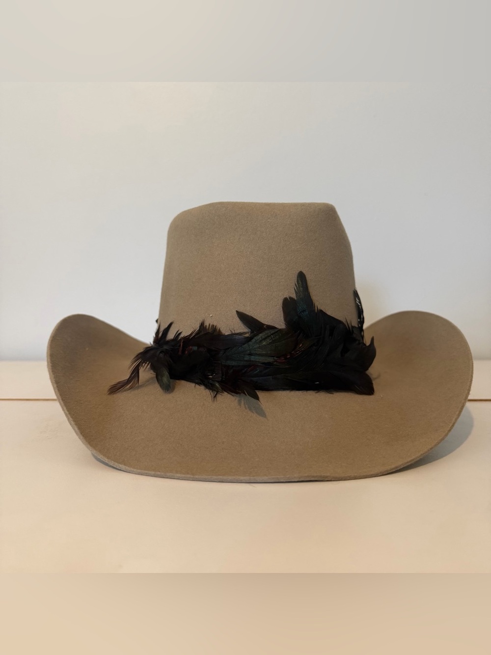 Smithbilt Hats Tan Light Grey Felt Material Cowboy Hat Nomad 7 1/4 size - Picture 3 of 12